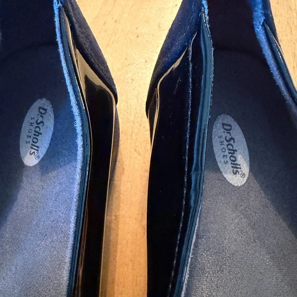 Dr. Scholl's Black Patent & Suede Women's Loafers size 7.5